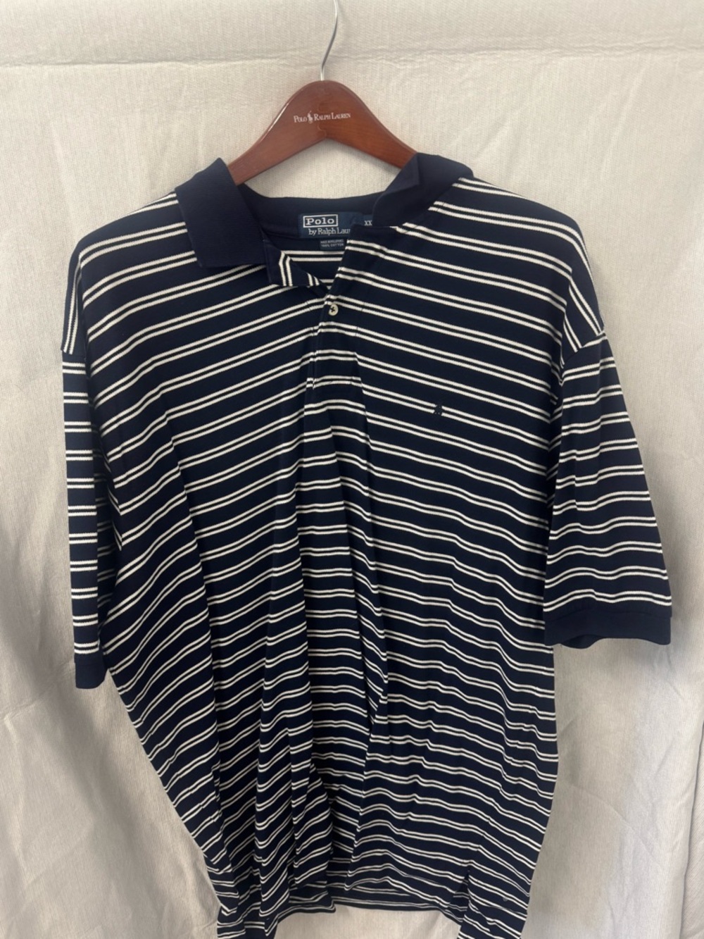 Polo by Ralph Lauren Navy & White Striped Short-Sleeve Polo